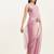 Pink beads & stones silk saree for wedding look with blouse