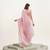 Pink beads & stones silk saree for wedding look with blouse