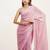 Pink beads & stones silk saree for wedding look with blouse