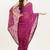 Purple beads brasso saree for festive occasions with blouse