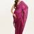 Purple beads brasso saree for festive occasions with blouse