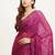 Purple beads brasso saree for festive occasions with blouse