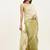 Green sequin chiffon saree for women daily/festival use with blouse