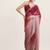 Pink chiffon saree with beads work wedding look and blouse