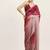 Pink chiffon saree with beads work wedding look and blouse