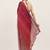 Pink chiffon saree with beads work wedding look and blouse