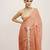 Peach satin saree with sequin work and  blouse