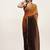 Brown chiffon saree with beads work party wear with blouse