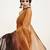 Brown chiffon saree with beads work party wear with blouse