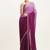 Purple satin saree with embellished beads and blouse piece