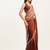 Rust satin saree with designer beads work and blouse