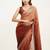 Rust satin saree with designer beads work and blouse