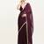 Purple chiffon saree with beads embellishment and blouse