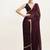 Purple chiffon saree with beads embellishment and blouse
