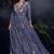 Dark lavender heavy chinon with embroidery stitched gown (free size)
