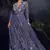 Dark lavender heavy chinon with embroidery stitched gown (free size)