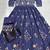 Dark lavender heavy chinon with embroidery stitched gown (free size)