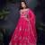 Pink heavy chinon with embroidery stitched gown (free size)