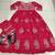 Pink heavy chinon with embroidery stitched gown (free size)