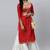 Women's Rayon Rajasthani Bandhej Printed Mirror Work A-Line Kurti With Sharara Set