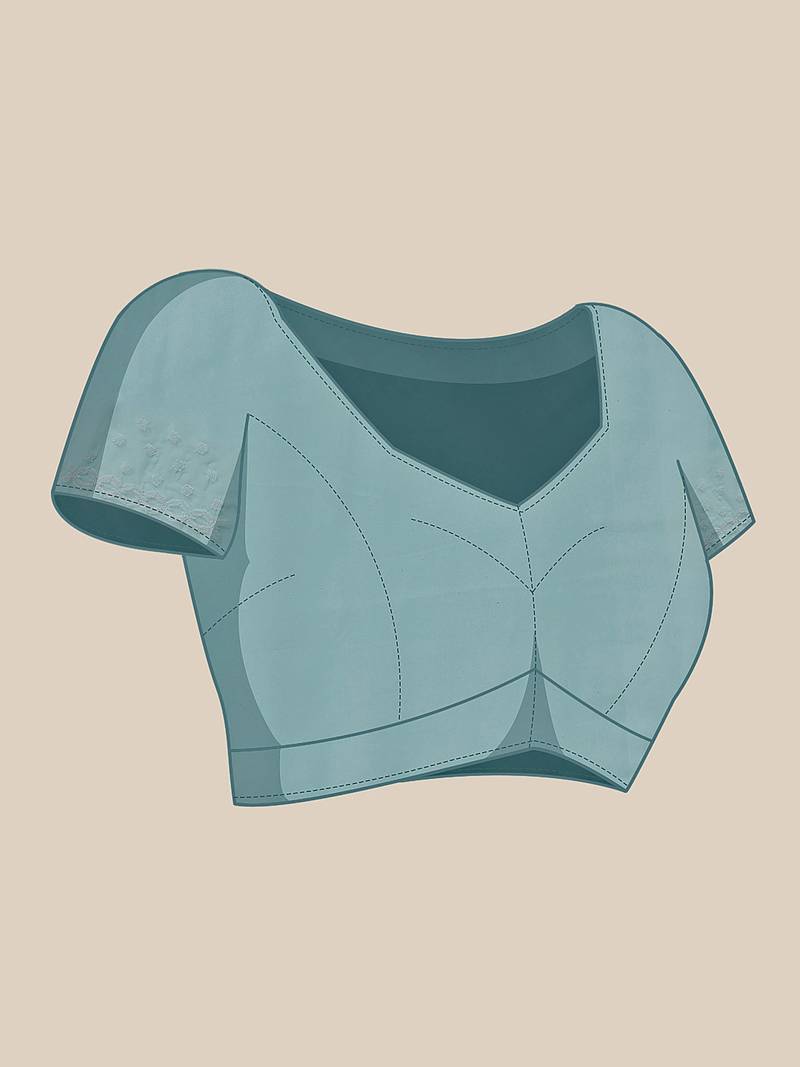 Hand Crafted Green Faux Georgette Lucknowi Chikankari Indian Women Saree With Blouse