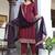 Women's Rayon Solid Ethnic Designer A-Line Mirror Work Kurti With Pant & Nazmin Dupatta Set