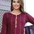 Women's Rayon Solid Ethnic Designer A-Line Mirror Work Kurti With Pant & Nazmin Dupatta Set