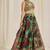 BEWITCHING PARROT GREEN ZARI DORI AND SEQUINS EMBROIDEREY FLORAL PRINTED ORGANZA DESIGNER PARTY FESTIVAL LEHENGA CHOLI