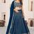 GLAMOROUS BLUE SEQUINS & ZARI EMBROIDERED GEORGETTE DESIGNER BRIDAL WEDDING & PARTY WEAR FESTIVAL SEMI STITCHED LEHENGA