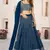 BLUE SEQUINS ZARI EMBROIDERED GEORGETTE SEMI STITCHED LEHENGA