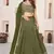 OLIVE SEQUINS ZARI EMBROIDERED GEORGETTE SEMI STITCHED LEHENGA