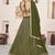 BEWITCHING OLIVE SEQUINS & ZARI EMBROIDERED GEORGETTE DESIGNER BRIDAL WEDDING PARTY WEAR FESTIVAL SEMI STITCHED LEHENGA