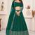 CHARMING TEAL SEQUINS & ZARI EMBROIDERED GEORGETTE DESIGNER BRIDAL WEDDING & PARTY WEAR FESTIVAL SEMI STITCHED LEHENGA