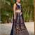 NAVY BLUE SEQUINS THREAD & ZARI EMBROIDERED GEORGETTE DESIGNER BRIDAL WEDDING PARTY WEAR FESTIVAL SEMI STITCHED LEHENGA