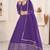 GORGEOUS VIOLET SEQUINS & ZARI EMBROIDERED GEORGETTE DESIGNER BRIDAL WEDDING & PARTY WEAR FESTIVAL SEMI STITCHED LEHENGA