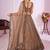 GRACEFUL BROWN SEQUINS THREAD BADLA ZARI EMBROIDERED SOFT NET FESTIVAL PARTY WEDDING SEMI STITCHED LEHENGA CHOLI