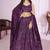 CAPTIVATING PURPLE SEQUINS THREAD EMBROIDERED WORK GEORGETTE FESTIVAL PARTY WEDDING DESIGNER SEMI STITCHED LEHENGA CHOLI