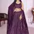 PURPLE SEQUINS THREAD EMBROIDERED GEORGETTE SEMI STITCHED LEHENGA CHOLI