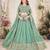 PISTA GREEN SEQUINS THREAD EMBROIDERED GEORGETTE SEMI STITCHED LEHENGA