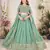 PISTA GREEN SEQUINS THREAD EMBROIDERED GEORGETTE SEMI STITCHED LEHENGA