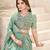 PISTA GREEN SEQUINS THREAD EMBROIDERED GEORGETTE SEMI STITCHED LEHENGA