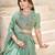 PISTA GREEN SEQUINS & THREAD EMBROIDERED GEORGETTE DESIGNER WEDDING PARTY WEAR FESTIVAL SEMI STITCHED LEHENGA
