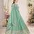 PISTA GREEN SEQUINS & THREAD EMBROIDERED GEORGETTE DESIGNER WEDDING PARTY WEAR FESTIVAL SEMI STITCHED LEHENGA