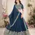 TEAL BLUE SEQUINS THREAD EMBROIDERED GEORGETTE SEMI STITCHED LEHENGA
