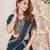 TEAL BLUE SEQUINS THREAD EMBROIDERED GEORGETTE SEMI STITCHED LEHENGA