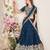 TEAL BLUE SEQUINS THREAD EMBROIDERED GEORGETTE SEMI STITCHED LEHENGA