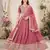 PASTEL PINK SEQUINS THREAD EMBROIDERED GEORGETTE SEMI STITCHED LEHENGA