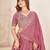 PASTEL PINK SEQUINS THREAD EMBROIDERED GEORGETTE SEMI STITCHED LEHENGA