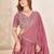 PASTEL PINK SEQUINS & THREAD EMBROIDERED GEORGETTE DESIGNER WEDDING PARTY WEAR FESTIVAL SEMI STITCHED LEHENGA