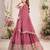 PASTEL PINK SEQUINS THREAD EMBROIDERED GEORGETTE SEMI STITCHED LEHENGA